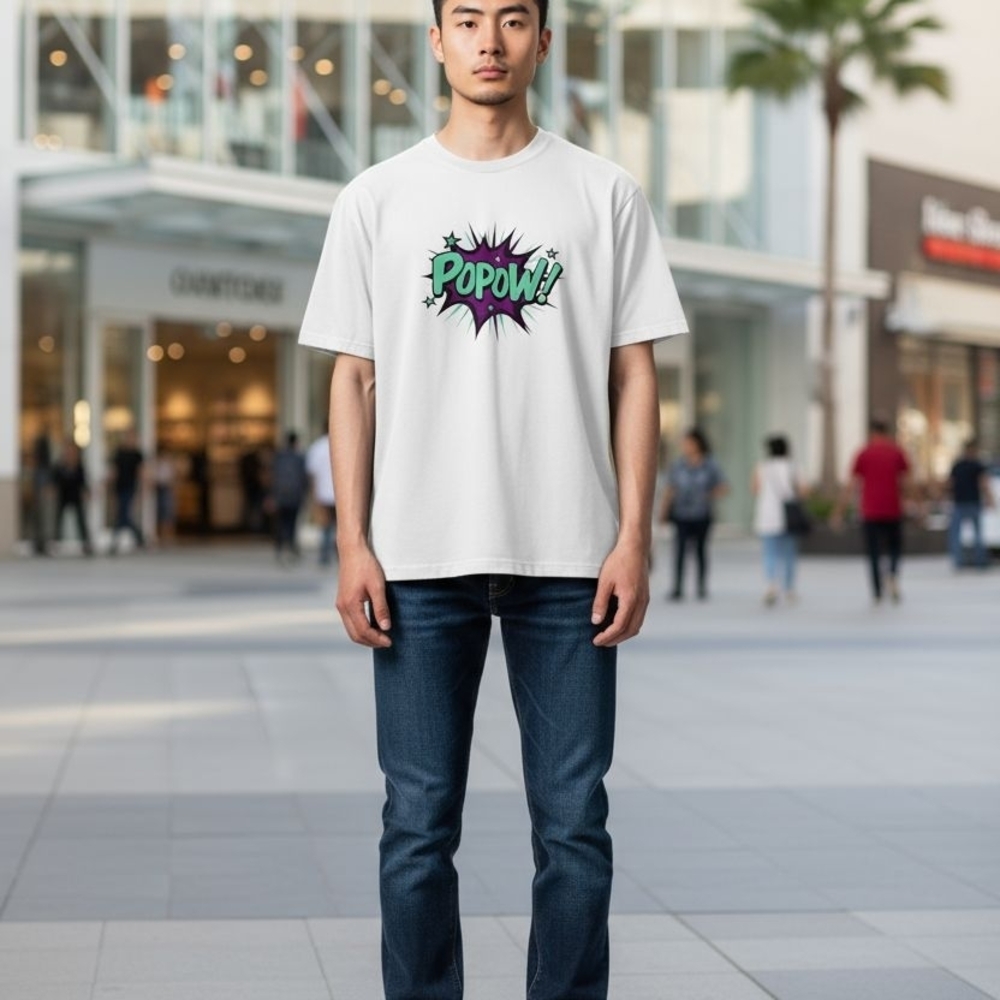 New Popow Graphic White T-Shirt